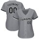 Women's Custom Gray Black-White Baseball Jersey