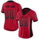 Women's Custom Red Black-Gray Mesh Drift Fashion Football Jersey