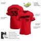 Kid's Custom Red Black Authentic Baseball Jersey
