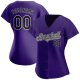 Women's Custom Purple Black-Gray Authentic Baseball Jersey